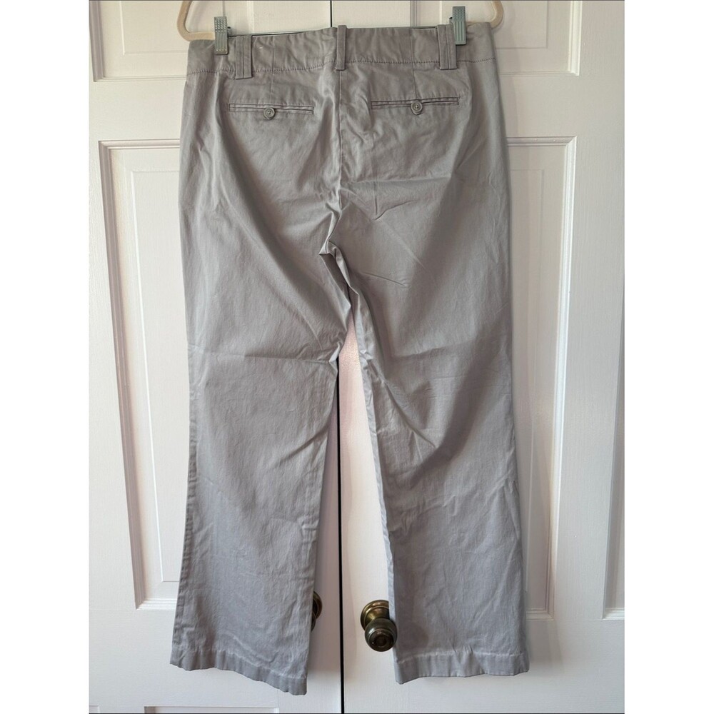 LOFT Gray Taupe Cotton Bootleg Cotton Pants Marisa Style Size 8 - Picture 4 of 13
